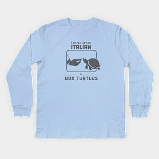 Funny Italian hand gesture and eastern box turtle Kids Long Sleeve T-Shirt